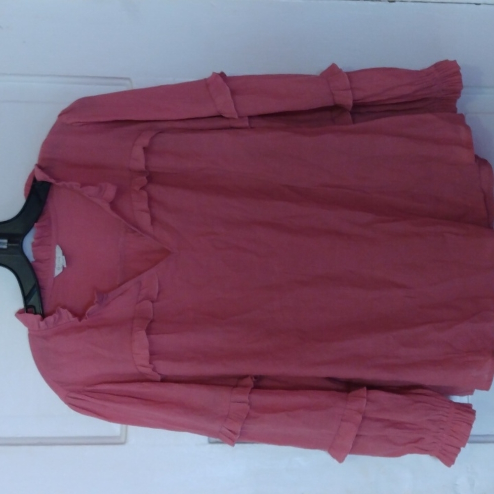 CORAL RUFFLE TOP